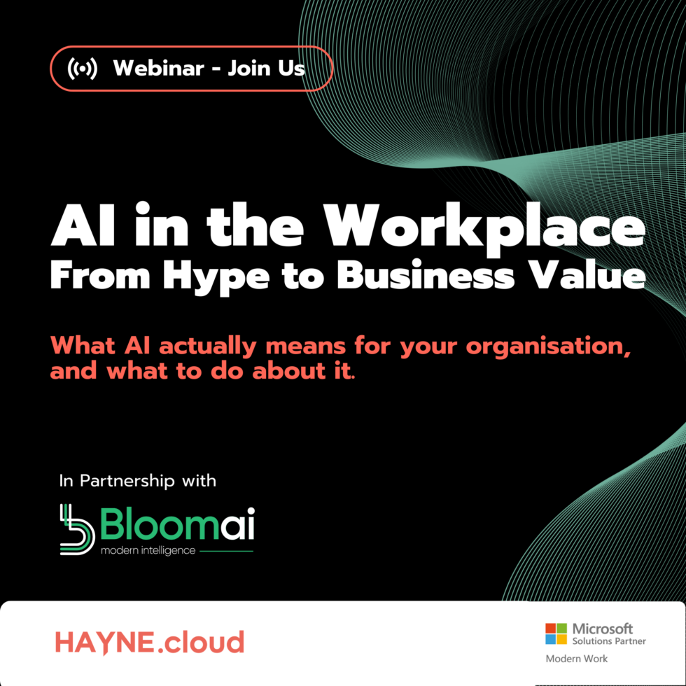 Webinar - AI in the Workplace: From Hype to Business Value - HAYNE.cloud AI in the Workplace: From Hype to Business Value